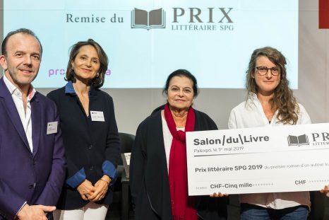 Remise du Prix littéraire SPG 2019, THierry Barbier-Mueller, Isabelle Falconnier, Mania Hahnloser, Claire May et Gabriella Zalapì